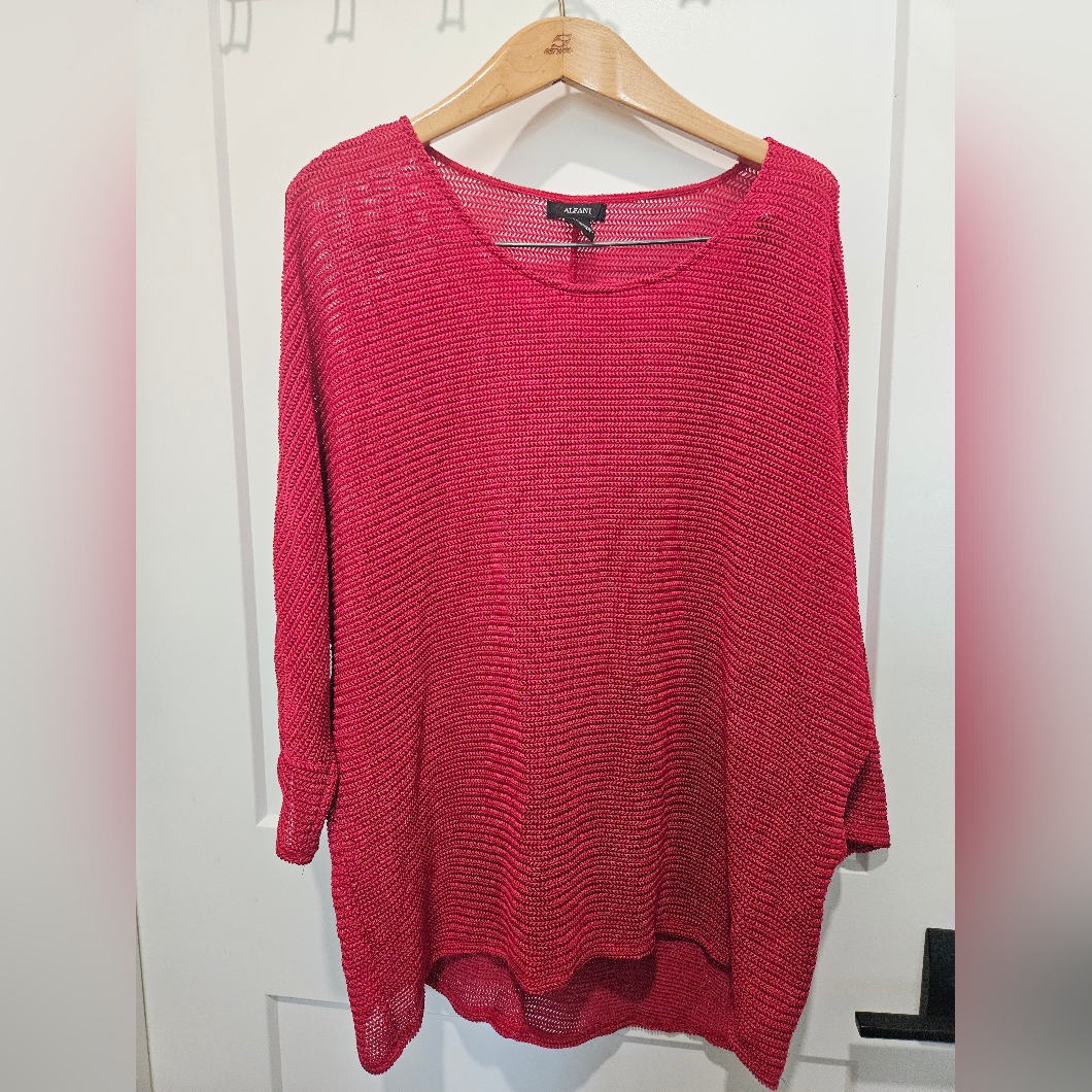 Red Knit Blouse